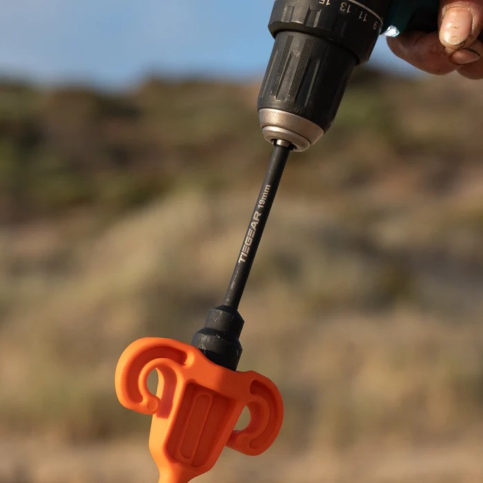 09 Tiegear Terra Driver Attachment to drill to help secure Tiegear pegs into the ground.