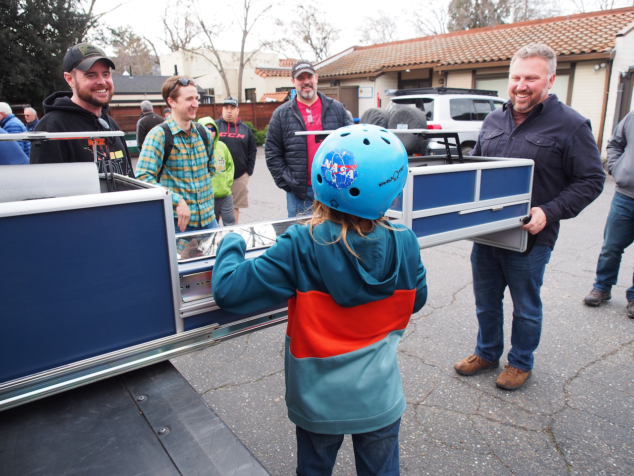 Member Feature Papa Dave Pull Kitchen Dave Addington showing people his vehicle kitchen.